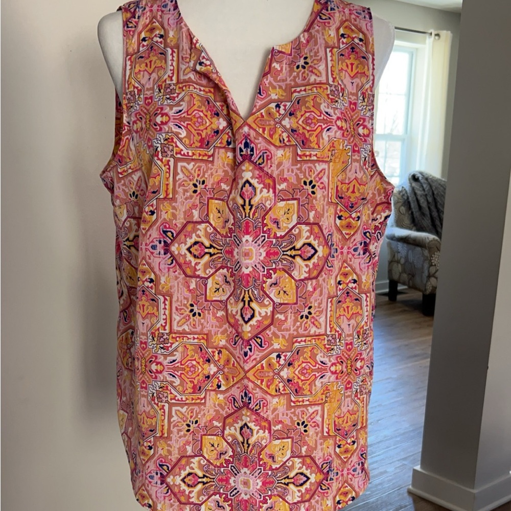 Sleeveless Pink Patterned Top
